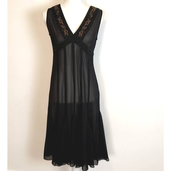 Eliza J New York Black Beaded Over-Dress size 4 - Picture 1 of 9